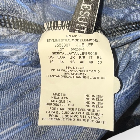 NWT MIRACLESUIT Jubilee Tankini Top in Alhambra - Women’s 14 Blue / Black - Picture 5 of 13